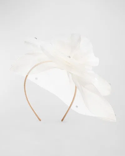 Lele Sadoughi Floral Veil Fascinator In Ivory 100