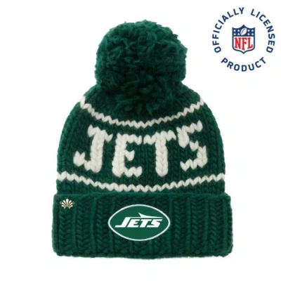 Lele Sadoughi Forest Green Jets Beanie With Yarn Pom Pom