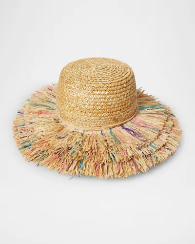 Lele Sadoughi Fringe Straw Hat In Multi