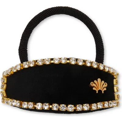 Lele Sadoughi Genie Crystal Edge Hair Tie In Black