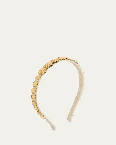 Lele Sadoughi Golden Shell Wrapped Slim Headband