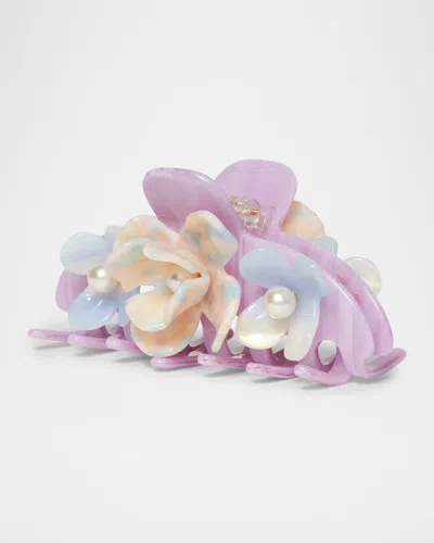 Lele Sadoughi Grand Bouquet Claw Clip In Purple