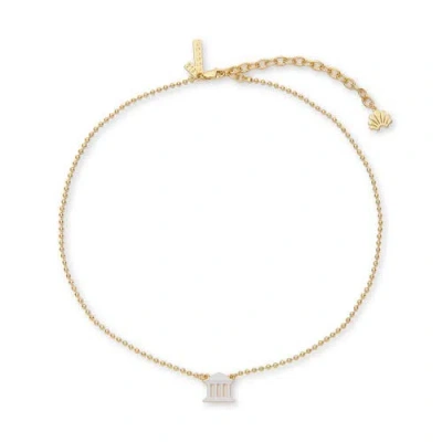 Lele Sadoughi Greek House Charm Necklace In Brown