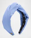 Lele Sadoughi Greta Cotton Headband In Blue