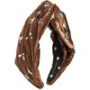 Lele Sadoughi Greta Honeybee Embellished Headband In Root Beer