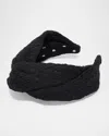 Lele Sadoughi Greta Knotted Floral Lace Headband In Jet 001
