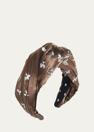 Lele Sadoughi Greta Honeybee Embellished Headband In Root Beer
