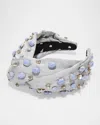 Lele Sadoughi Greta Knotted Headband In Blue Lace Agate 400