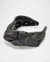 Lele Sadoughi Greta Knot Floral-print Headband In Garden Floral
