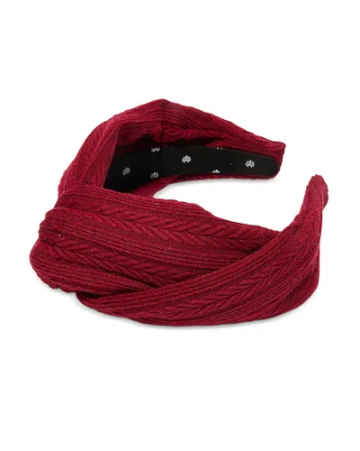 Lele Sadoughi Greta Knotted Knit Headband In Red