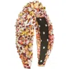 Lele Sadoughi Greta Liberty Crystal Knotted Headband In Marigold Lilies