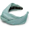 Lele Sadoughi Greta Shimmer Knotted Headband In Blue