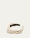 Lele Sadoughi Greta Twisted Raffia Headband In White Wash