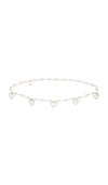 Lele Sadoughi Heart Charm Chain Belt In Ivory