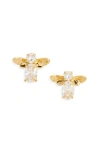 Lele Sadoughi Honey Bee Crystal Stud Earrings In Crystal/ Yellow Gold