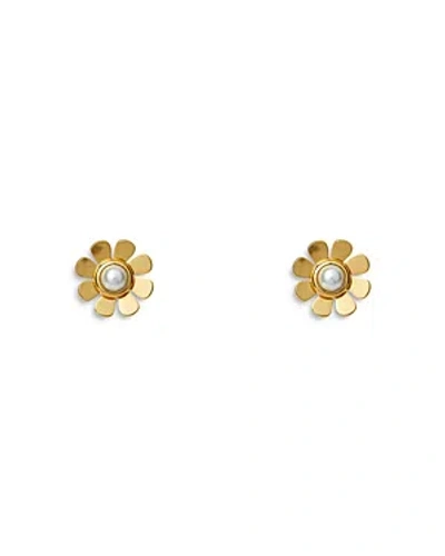 Lele Sadoughi Imitation Pearl Daisy Stud Earrings In Gold
