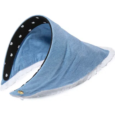 Lele Sadoughi Jackie Chambray Handkerchief Headband In Blue