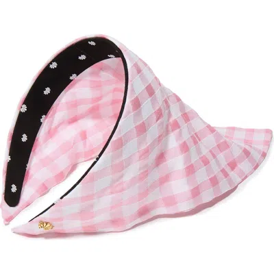 Lele Sadoughi Jackie Gingham Handkerchief Headband In Pink