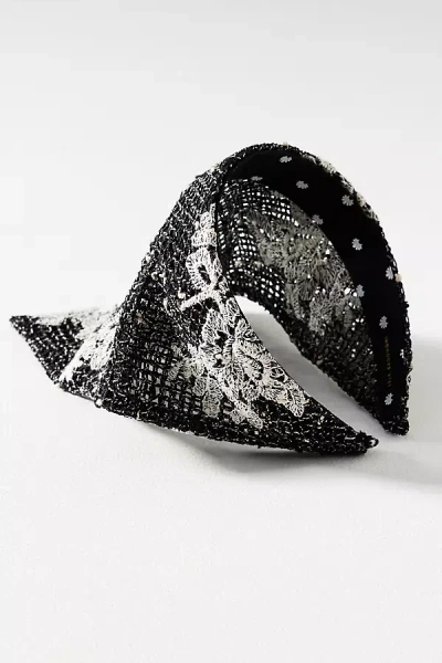 Lele Sadoughi Jackie Lace Headband In Black