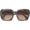Lele Sadoughi Jackie Square Sunglasses In Brown