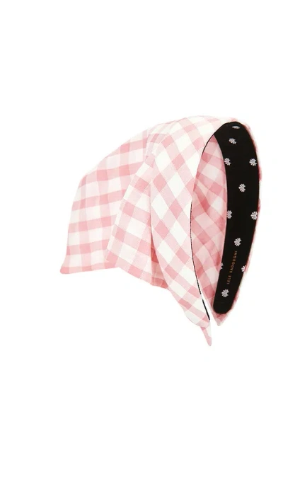 Lele Sadoughi Jackie Vintage Check Handkerchief Headband In Pink