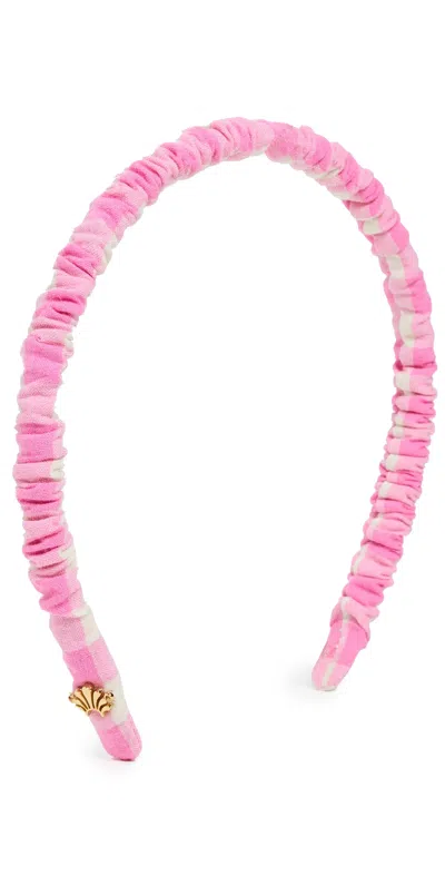 Lele Sadoughi Jessie Checkered Headband Pink Lemonade