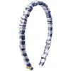 Lele Sadoughi Jessie Gingham Slim Headband In Navy