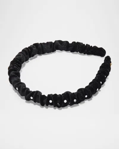LELE SADOUGHI JESSIE CRYSTAL VELVET SKINNY HEADBAND