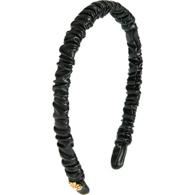 Lele Sadoughi Jessie Faux Leather Headband In Jet