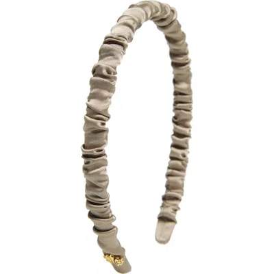 Lele Sadoughi Jessie Gathered Silk Headband In Neutral