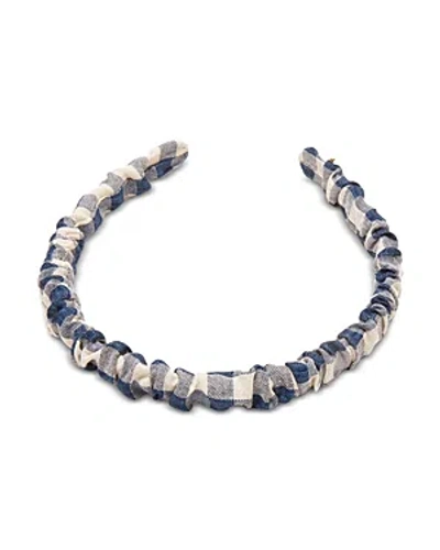 Lele Sadoughi Jessie Gingham Slim Headband In Navy