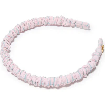 Lele Sadoughi Jessie Ruched Cotton Headband In Pink