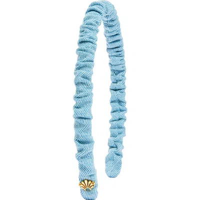 Lele Sadoughi Jessie Ruched Denim Headband In Pink