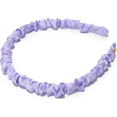Lele Sadoughi Jessie Ruched Satin Headband In Purple