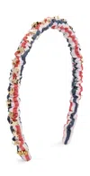 Lele Sadoughi Jessie Striped Cotton Embellished Headband Patriotic Stripe
