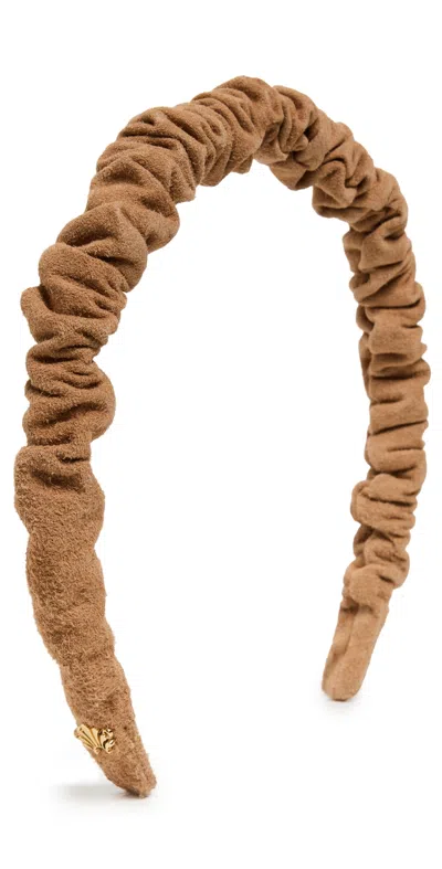 Lele Sadoughi Jessie Suede Headband Buff In Sand