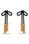 Lele Sadoughi Jet Bow Tassel Drop Earrings In Black