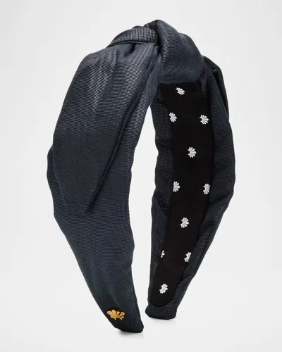 Lele Sadoughi Jet Veronica Moire Headband In Black