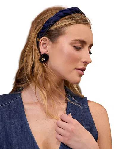 Lele Sadoughi Juliet Braided Silk Headband In Blue