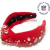 Lele Sadoughi Kansas City Chiefs Embellished Knotted Headband In Red