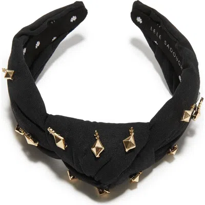 Lele Sadoughi Kappa Alpha Theta Knotted Headband In Black