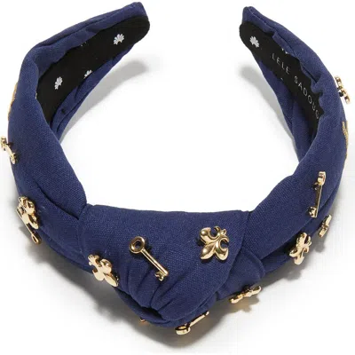 Lele Sadoughi Kappa Kappa Gamma Knotted Headband In Blue