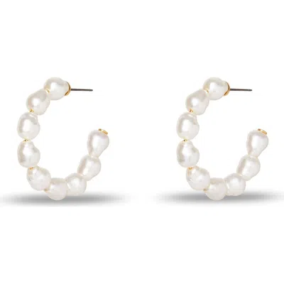 Lele Sadoughi Keepsake Stardust Hoop Earrings In White