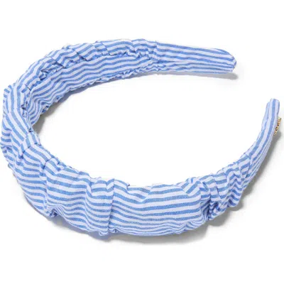 Lele Sadoughi Kelly Cotton Seersucker Headband In Blue