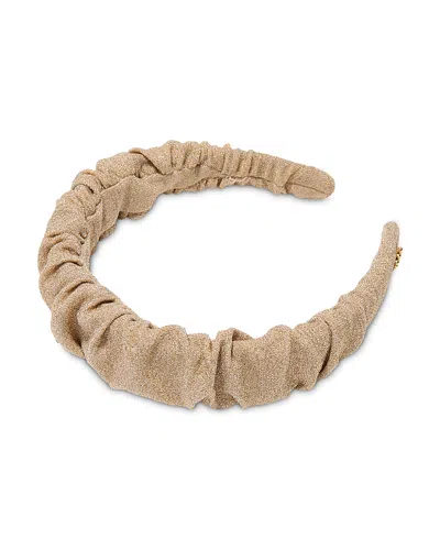 Lele Sadoughi Kelly Metallic Knit Headband In Brown
