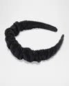 Lele Sadoughi Kelly Metallic Headband In Jet 001