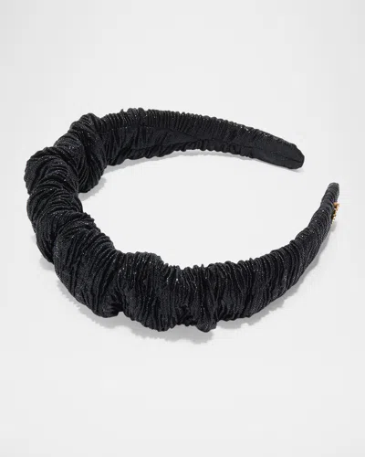 LELE SADOUGHI KELLY METALLIC RUCHED SATIN HEADBAND