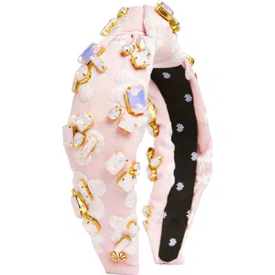 Lele Sadoughi Knotted Candy Crystal Silk Headband In Blush Melon
