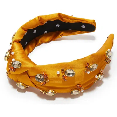 Lele Sadoughi Knotted Crystal Embellished Headband In Neutral