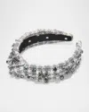 Lele Sadoughi Knotted Crystal Woven Headband In Charcoal Stitch 020